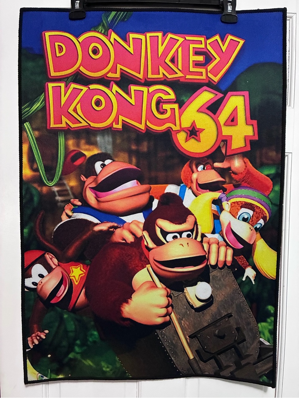 Nintendo Donkey Kong 64 Wall Hanging – Bright Blue, Red, Yellow